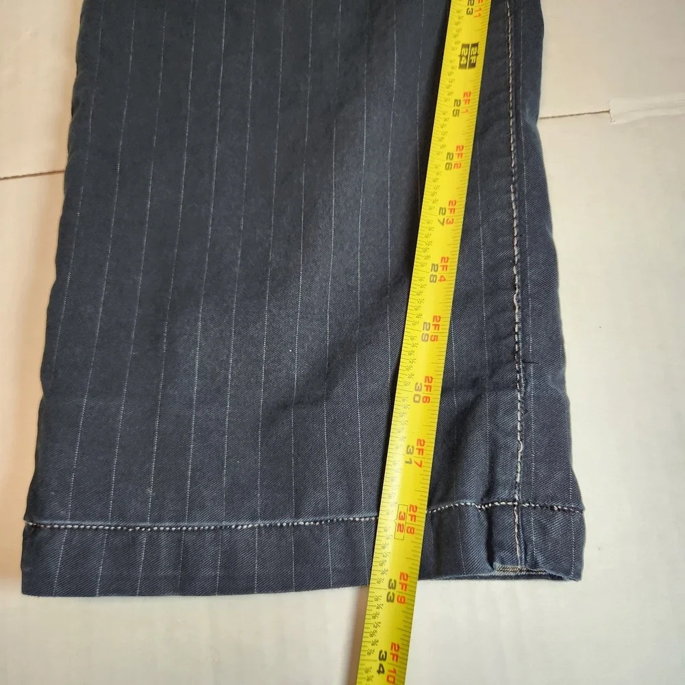 Robert Graham Jeans Mens 34x34 Black Pinstripe Straight Leg Designer Denim 34x33
